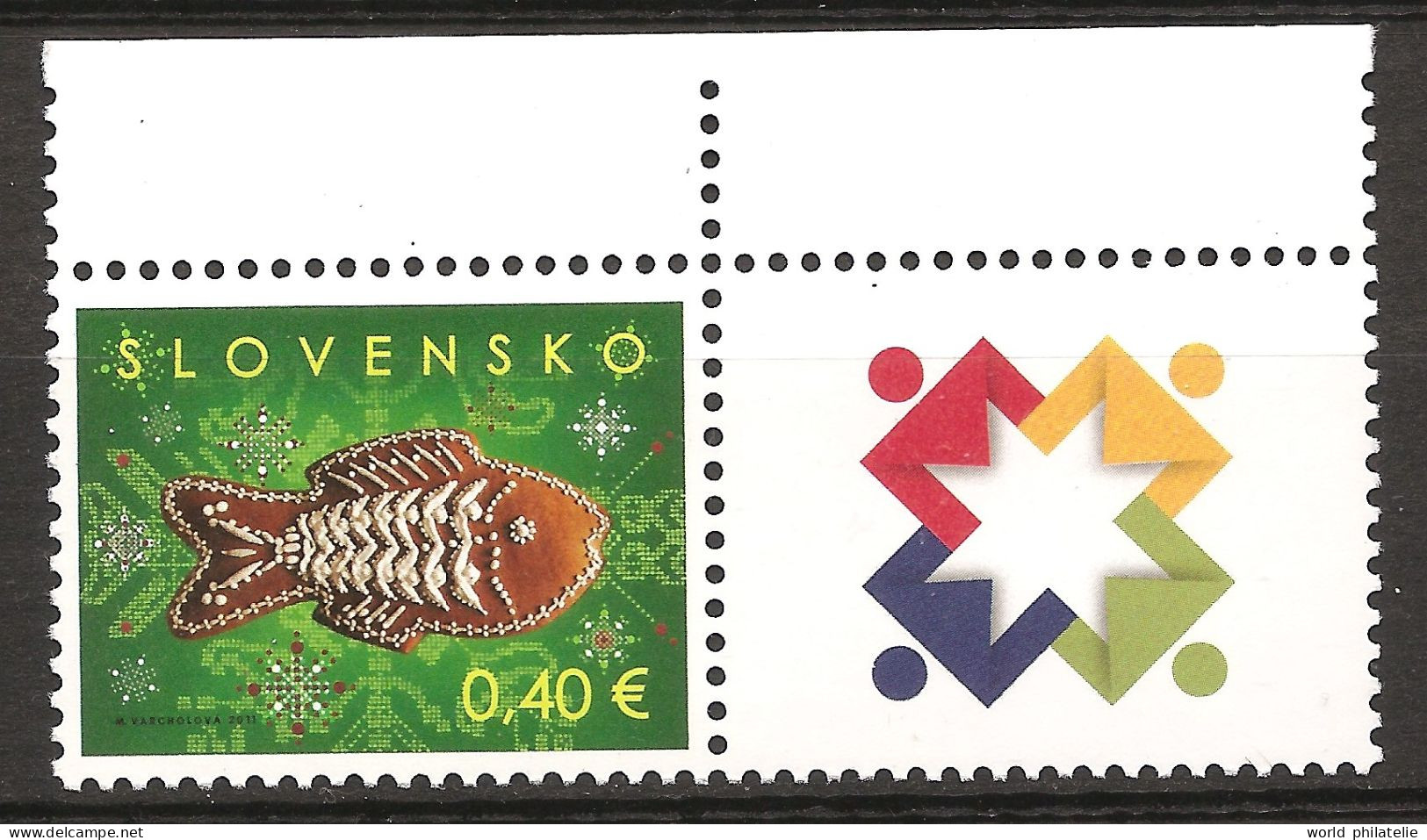 Slovaquie Slovensko 2011 N° 586 ** Noël, Nativité, Gâteau, Dessert, Pain D'épice, Poisson, Flocon, Décoration, Miel - Unused Stamps