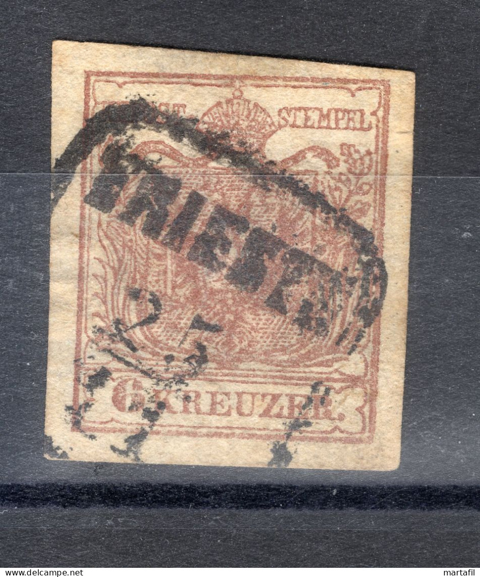 1850 AUSTRIA N.4 USATO 6 Kreuzer - Usati