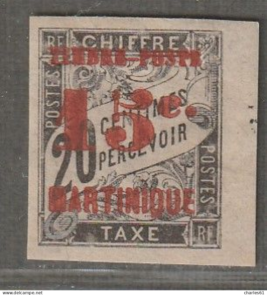 MARTINIQUE - N°25 * (1891-92) Timbres-taxe Surchargé : 15 Sur 20c Noir - Neufs