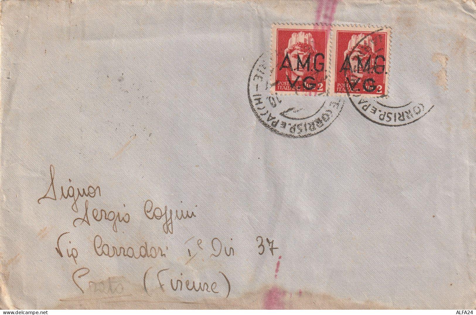 LETTERA 1947 2X2 AMG VG (MANCA UN BOLLO) TIMBRO PRATO FIRENZE (XT682AR - Poststempel