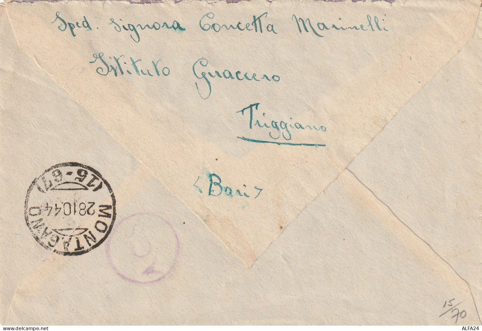 LETTERA 1944 LUOGOTENENZA C.30 PM +20+SEGNATSSE L.1 TIMBRO MONTAGNANO  (XT303R - Marcophilie