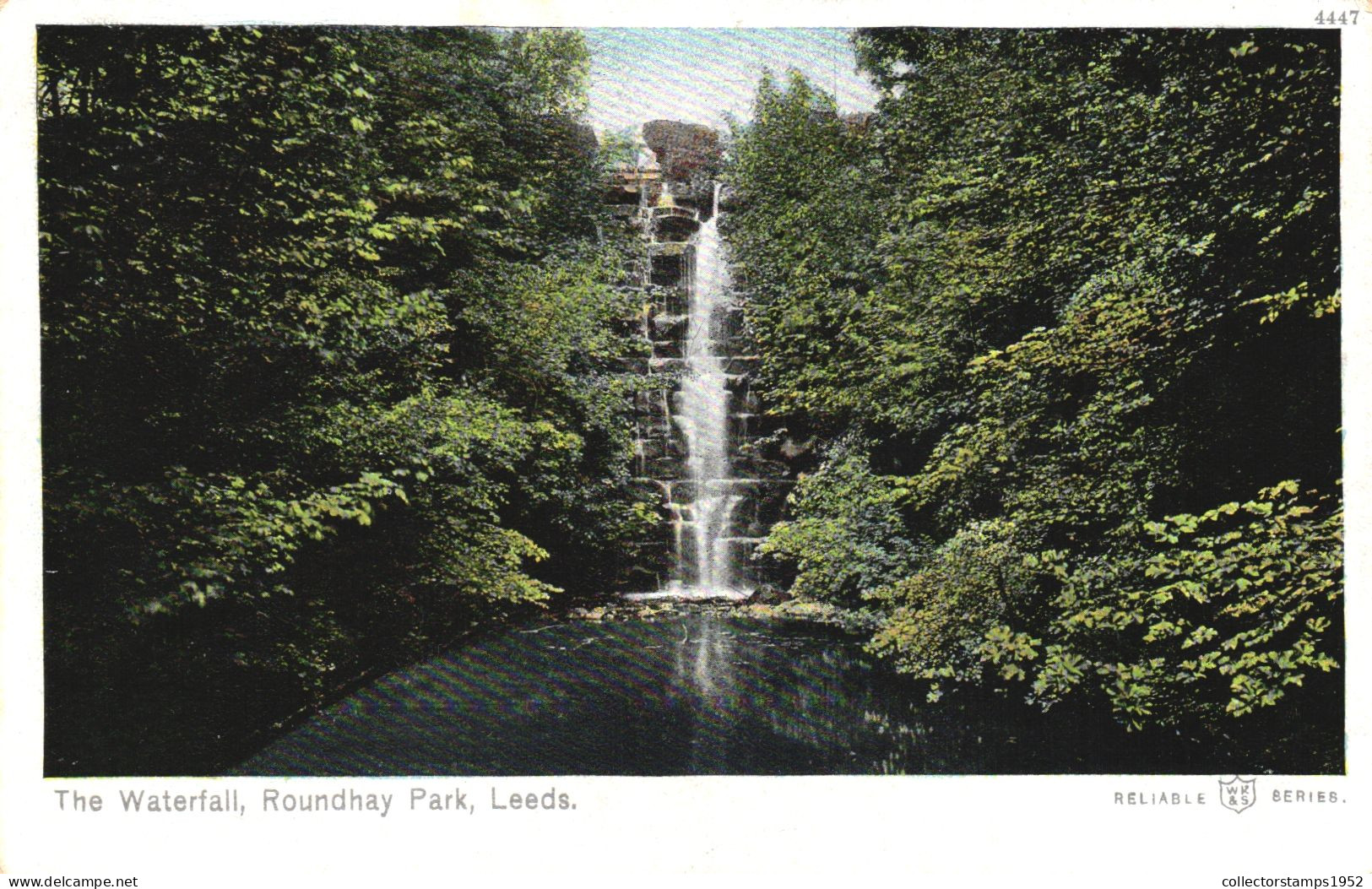 LEEDS, YORKSHIRE, WATERFALL, ROUNDHAY PARK, ENGLAND, UNITED KINGDOM, POSTCARD - Leeds