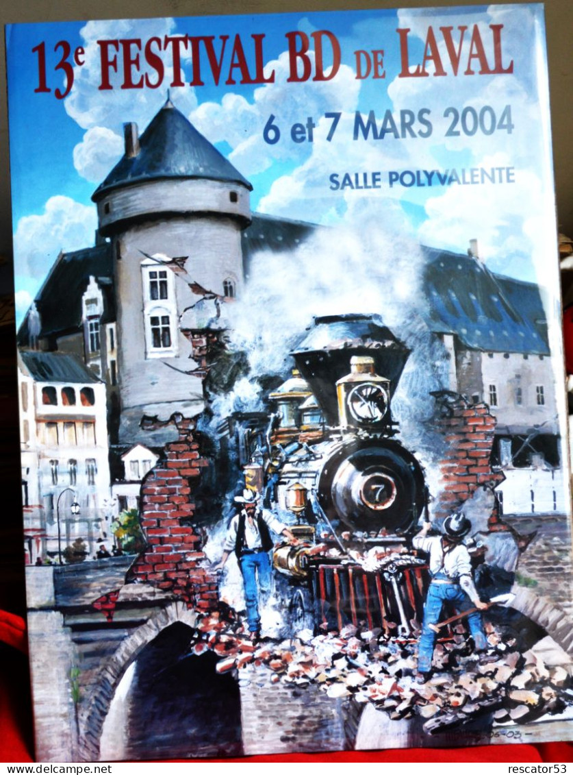 Affiche 13eme  Salon De La Bande-Dessinée De Laval 2004  Dessinateur Michel FAURE Format 40x 30 Cm - Posters