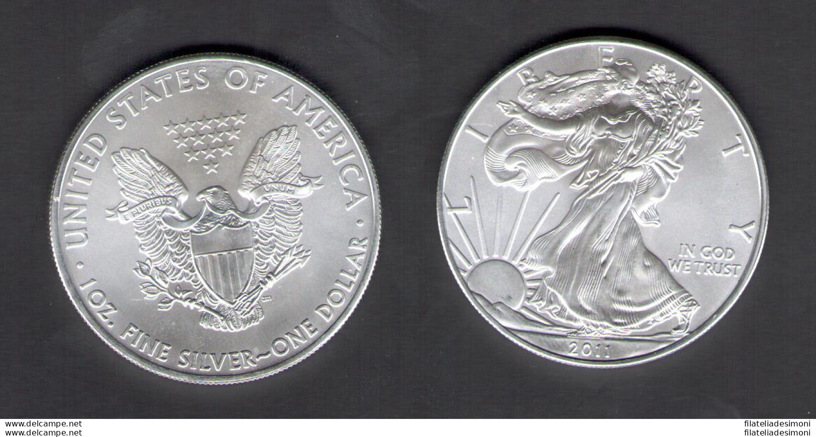2011 UNITED STATES, USA, US, STATI UNITI, ONE Dollar, 1 Oncia - 1 Onze Silver Ea - Unclassified