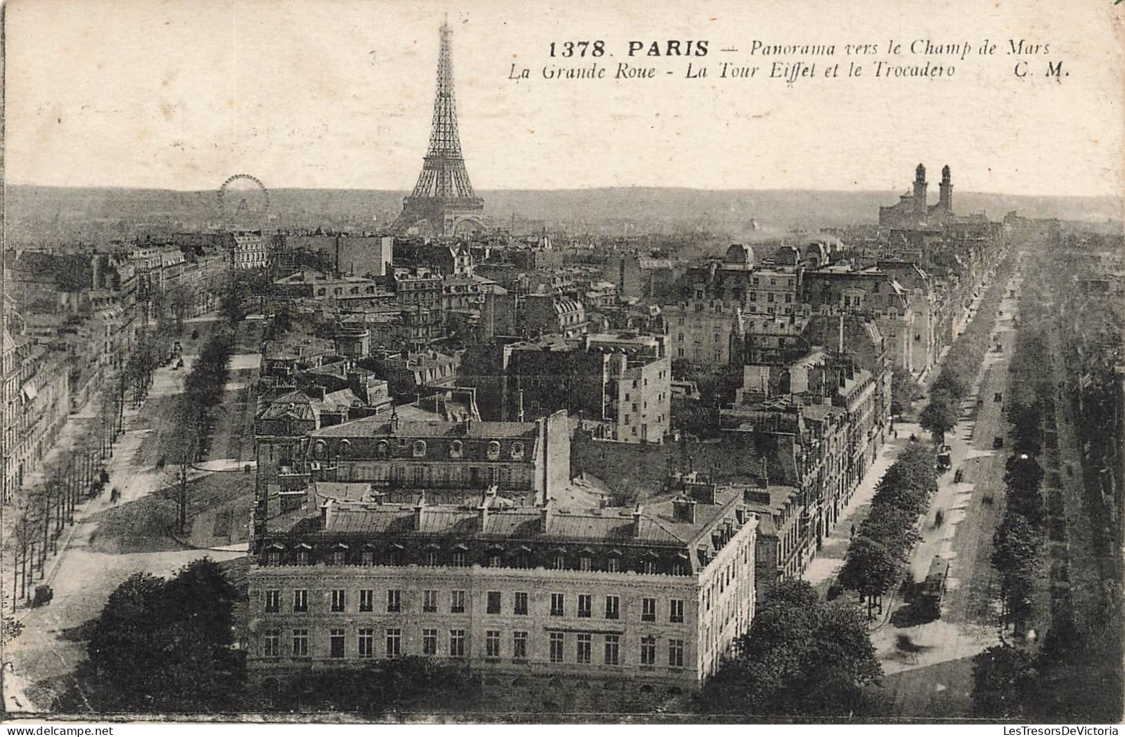 FRANCE - Paris - Panorama Vers Le Champs De Mars - La Grande Rome - La Tour Eiffel - Carte Postale Ancienne - Notre Dame Von Paris
