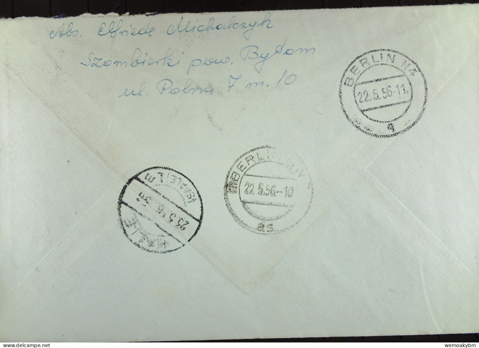 Polen: Eil-Brief Mit POLSKA 40 Gr Und 2 Zt Vom 18.5.1956 Aus BYTOM 2 Nach Halle (Saale) - Briefe U. Dokumente