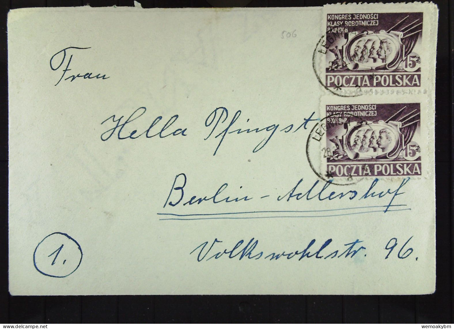 Polen: Brief Mit POLSKA 15 ZL Im Senkr. Paar  Vom 28.12.1940 Aus LEGNICA Nach Berlin-Adlershof - Sonstige