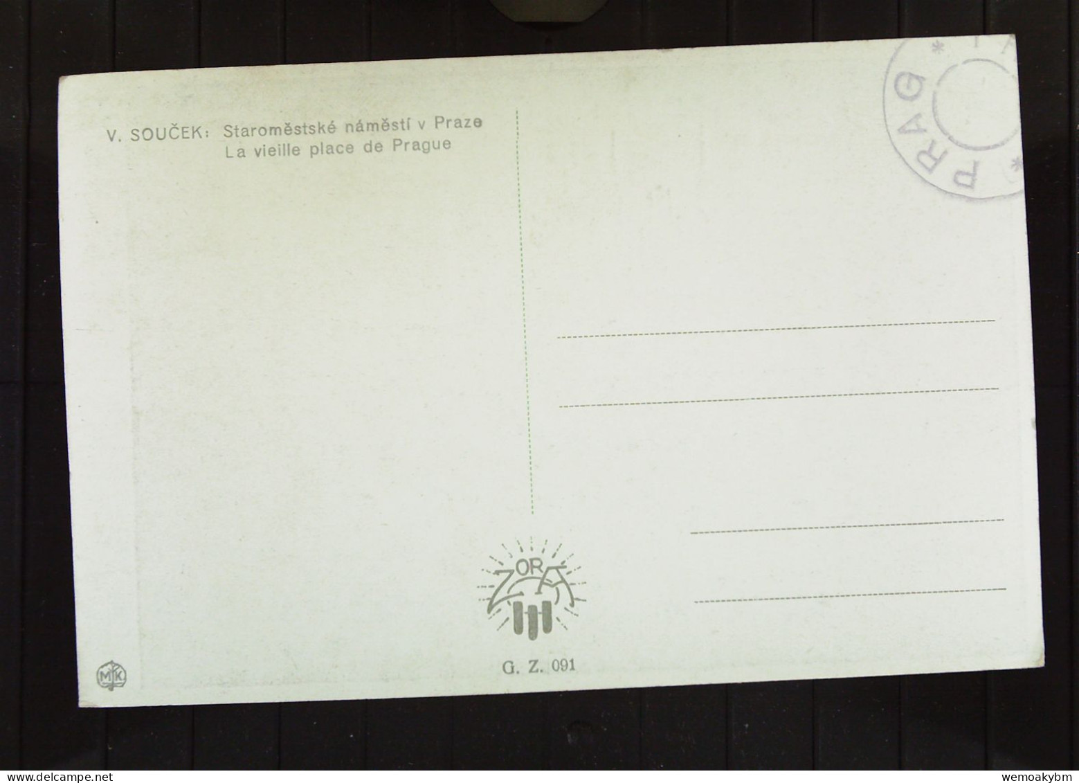 Tschechien: Künstlerkarte Mit Gemälde Von PRAG Mit 50 H Auf Bildseite Ohne Anschrift - Storia Postale