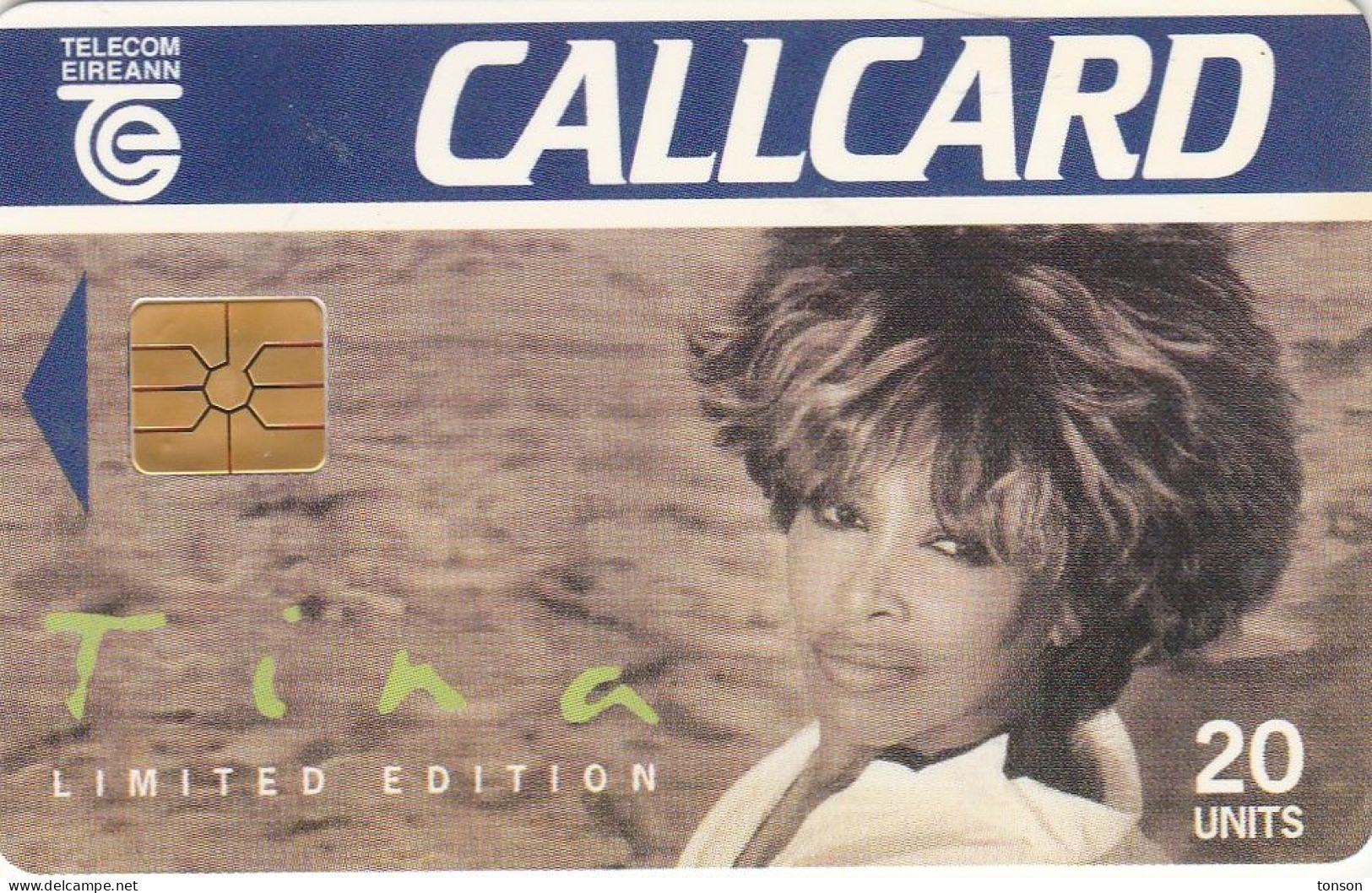 Ireland, IE-EIR-A-0004A, Tina Turner, Unused With Certificate, 2 Scans.   GEM1B (Not Symmetric Red) - Irland