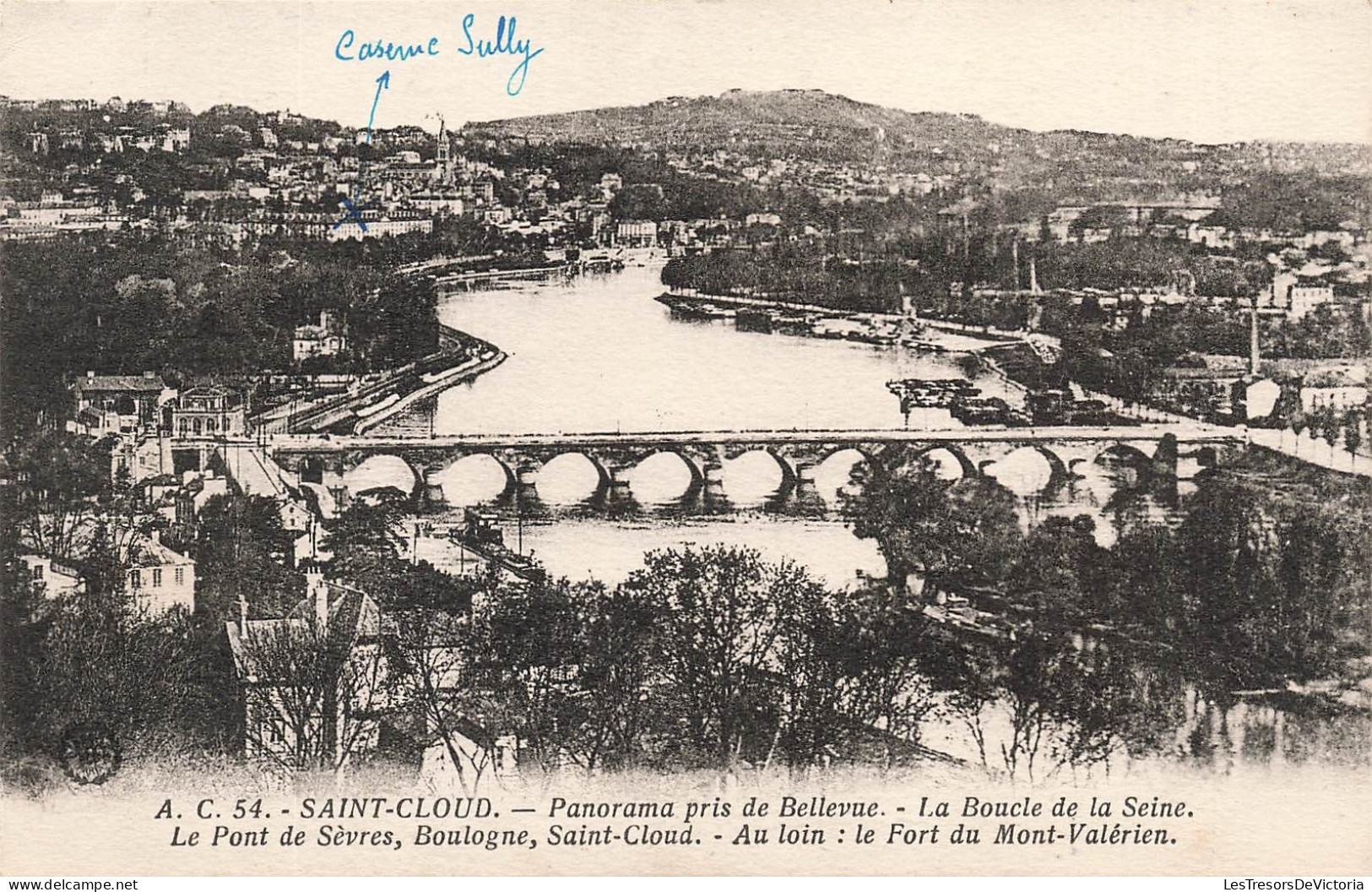 FRANCE - Saint Cloud - Panorama Pris De Bellevue - La Boucle De La Seine - Le Pont De Sèvres - Carte Postale Ancienne - Saint Cloud