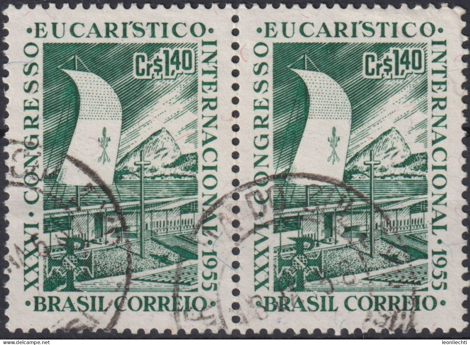 1955 Brasilien ° Mi:BR 881, Sn:BR 825, Yt:BR 607, XXXVI Eucharistic Congress, Eucharistic Congress - Oblitérés