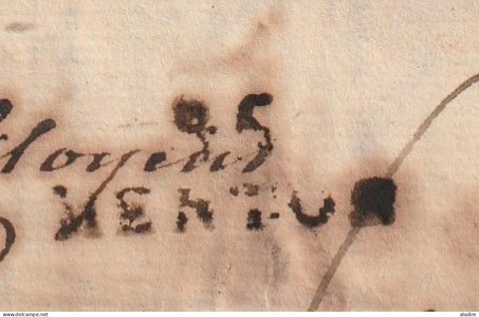 1801 - Marque Postale 85 MENTON (27 X 10 Mm) Sur Lettre De 2 Pages Vers AGDE, Hérault, (Albini/Bousquet) - 1801-1848: Vorläufer XIX