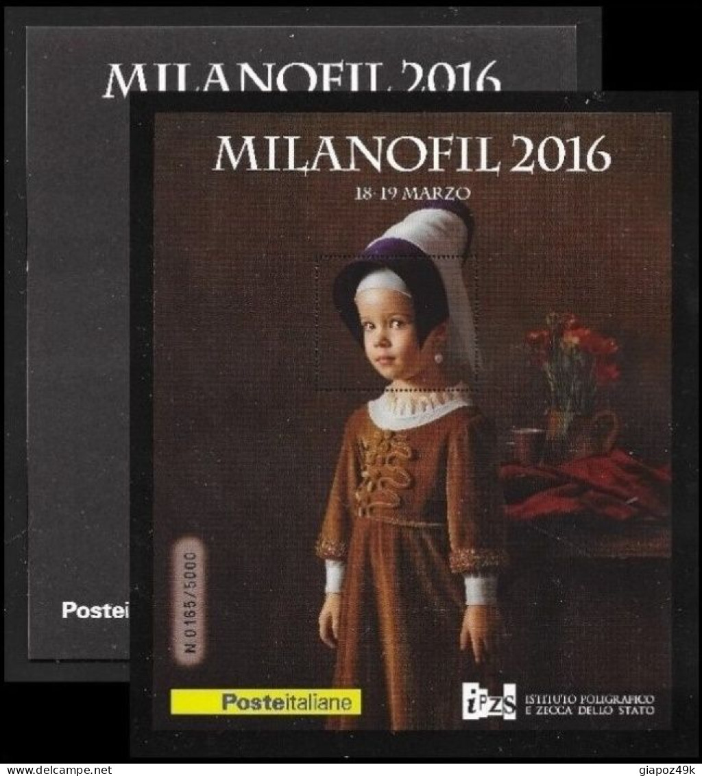 ● 2016 ● MILANOFIL 2016 ֍ Folder Con Foglietto Erinnofilo ● " L'arte Si Fa Piccola" ● Numerato ** ● - Paquetes De Presentación