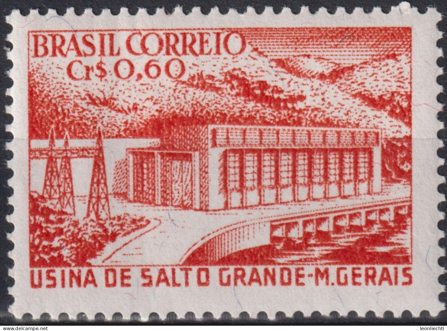 1956 Brasilien ** Mi:BR 889, Sn:BR 832, Yt:BR 615, Inauguration Of The Hydroelectric Power Plant Of Salto Grand - Neufs