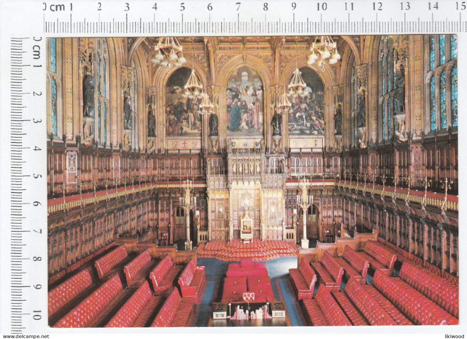 The House Of Lords - The Throne And The Woolsack Are Seen In The Background Flanked By And Opposition Benches - Houses Of Parliament
