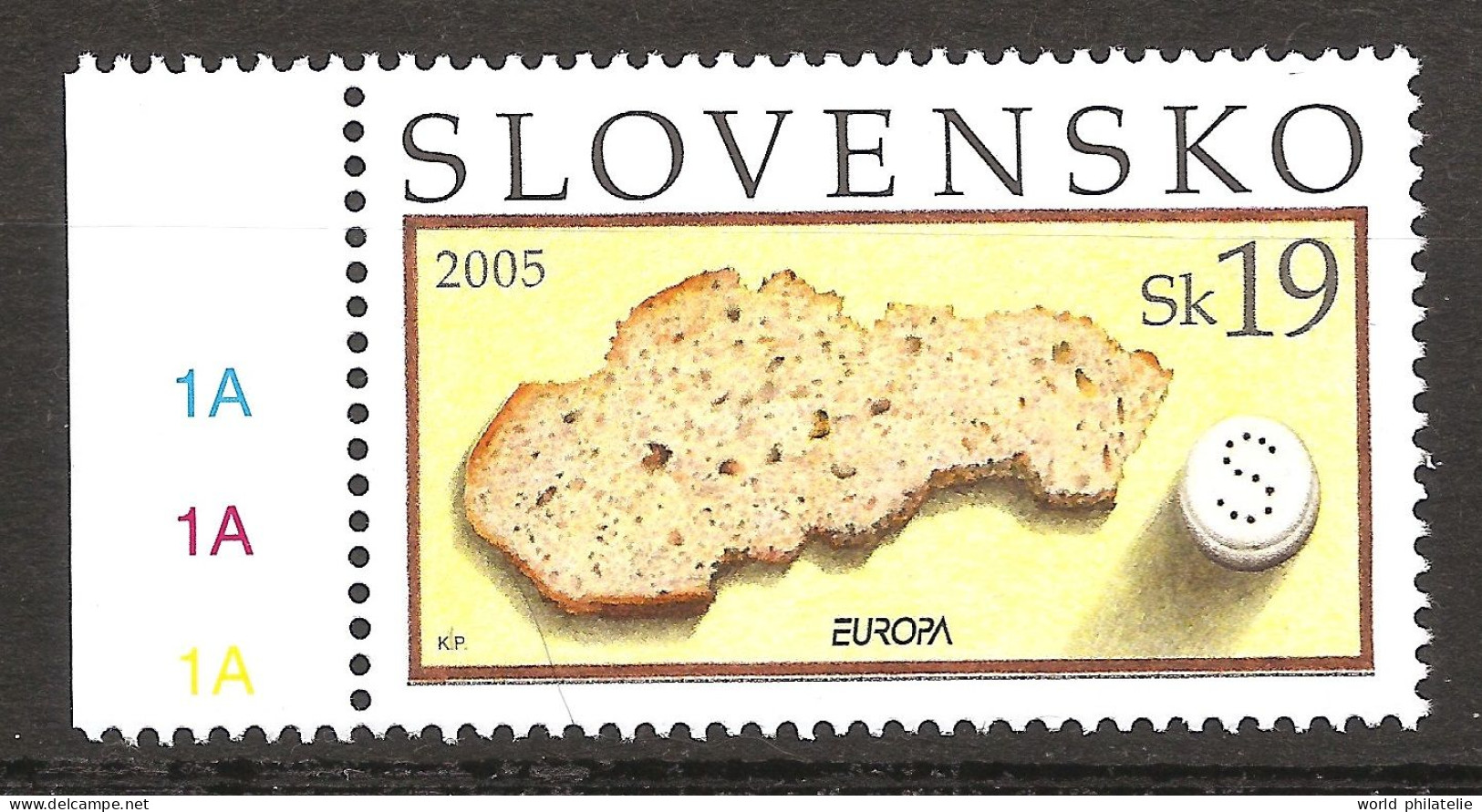 Slovaquie Slovensko 2005 N° 444 ** Europa, Emission Conjointe, Gastronomie, Tranche De Pain, Sel, Salière, Mie, Carte - Ungebraucht
