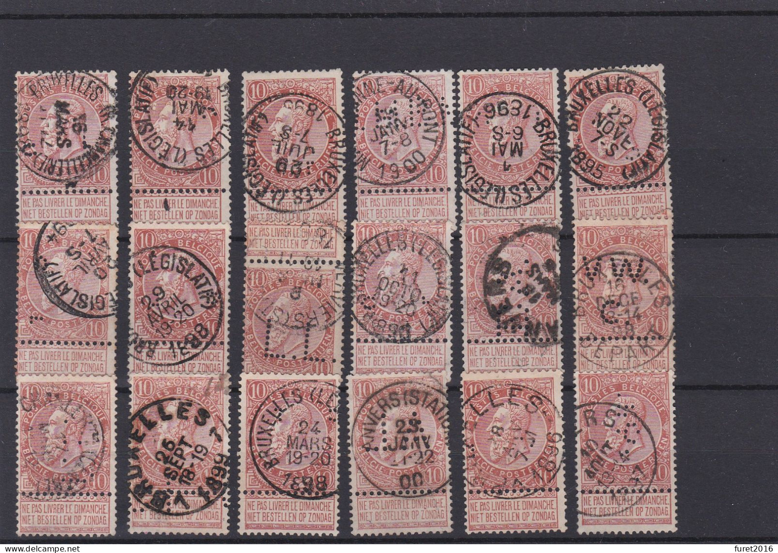 N° 57 :   Timbres  PERFORE Perfins - 1863-09