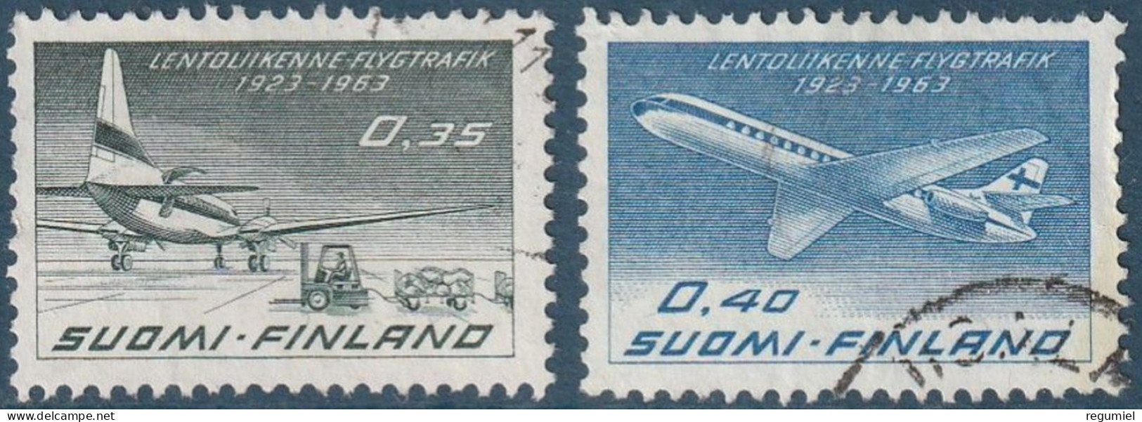 Finlandia Aereo U 10/11 (o) Usado.1963 - Gebraucht