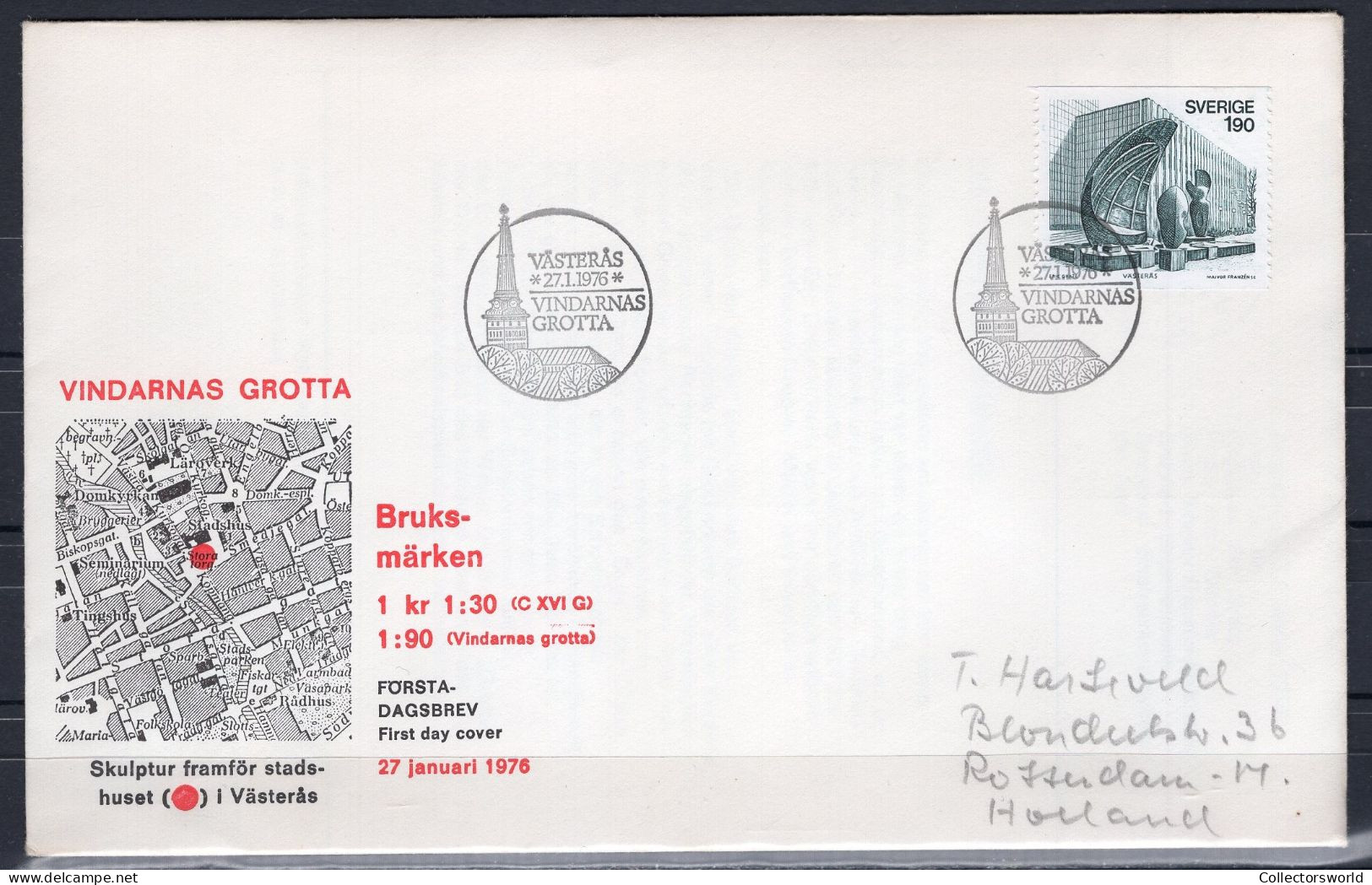 Sweden 1976 FDC Cave Of The Winds - Briefe U. Dokumente