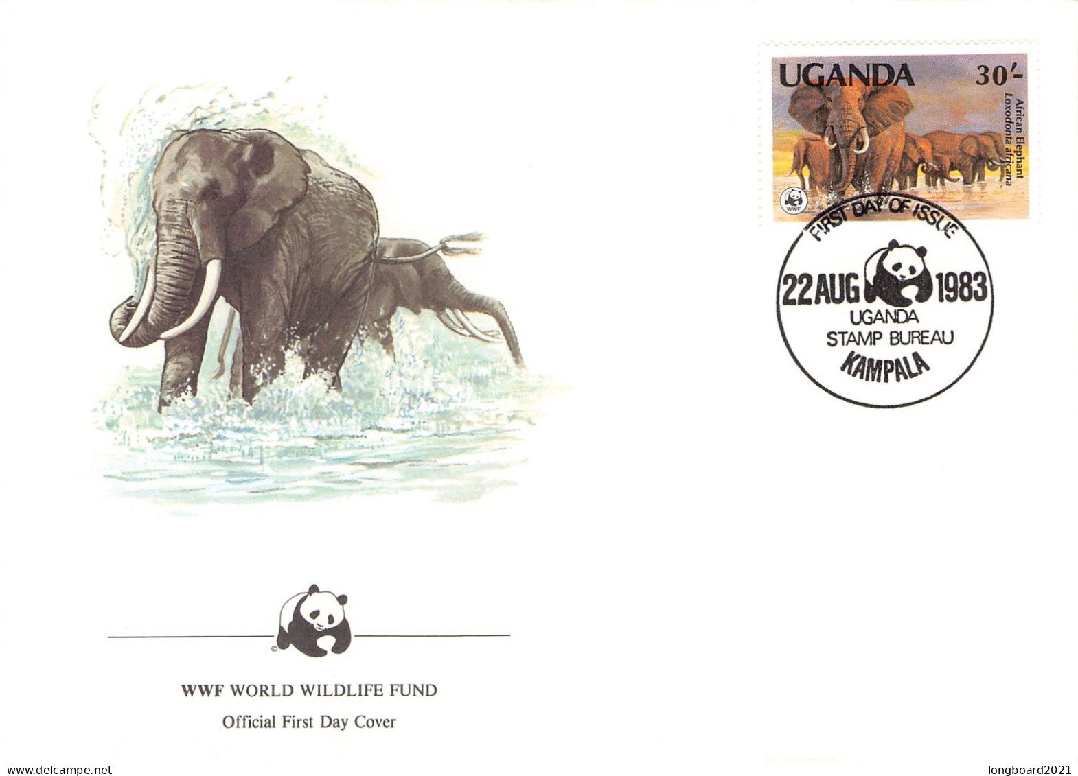 UGANDA - FDC 1983 ELEFANT 30Sh WWF / 6076 - Ouganda (1962-...)