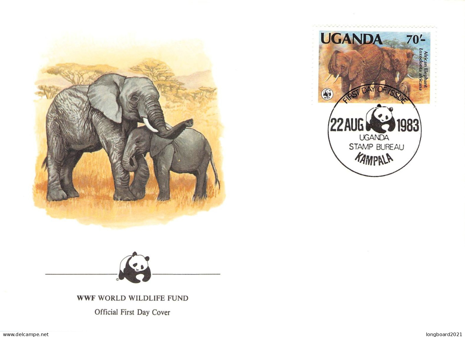 UGANDA - FDC 1983 ELEFANT WWF / 6077 - Oeganda (1962-...)
