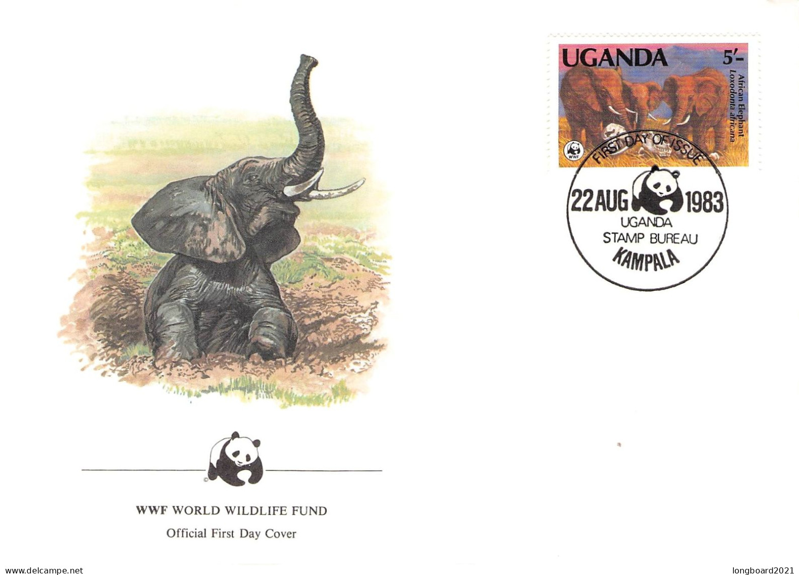 UGANDA - FDC 1983 ELEFANT WWF / 6077 - Uganda (1962-...)