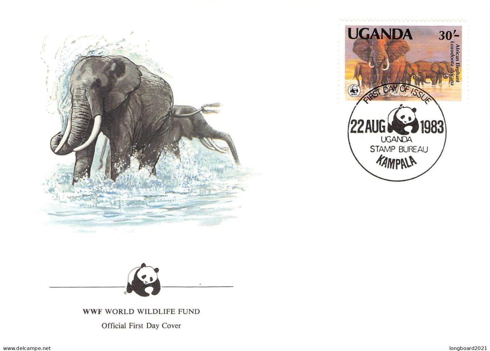 UGANDA - FDC 1983 ELEFANT WWF / 6077 - Ouganda (1962-...)