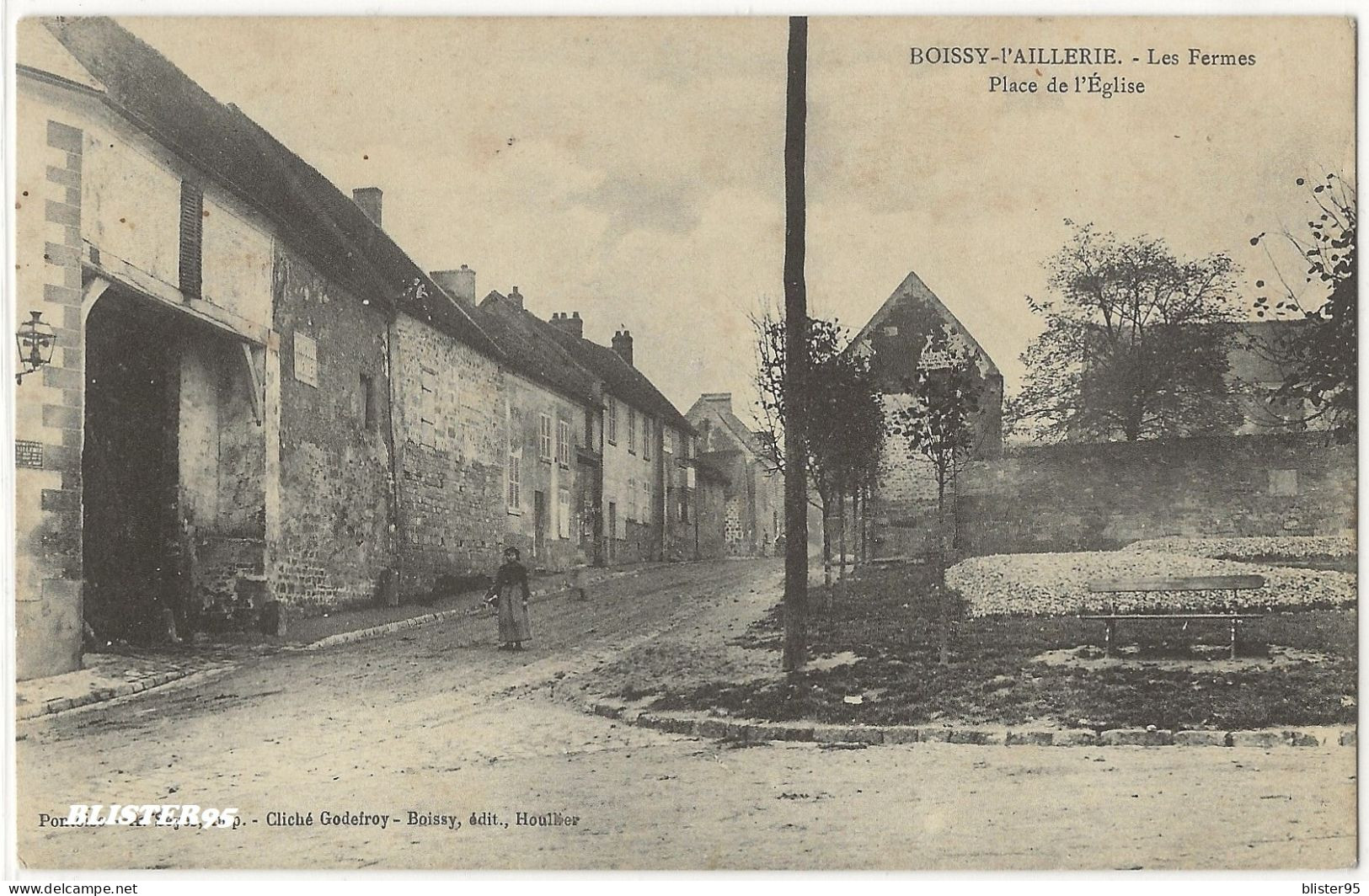 Boissy L Aillerie (95) , Les Fermes Place De L église , Envoyée En 1900/1910 - Chars