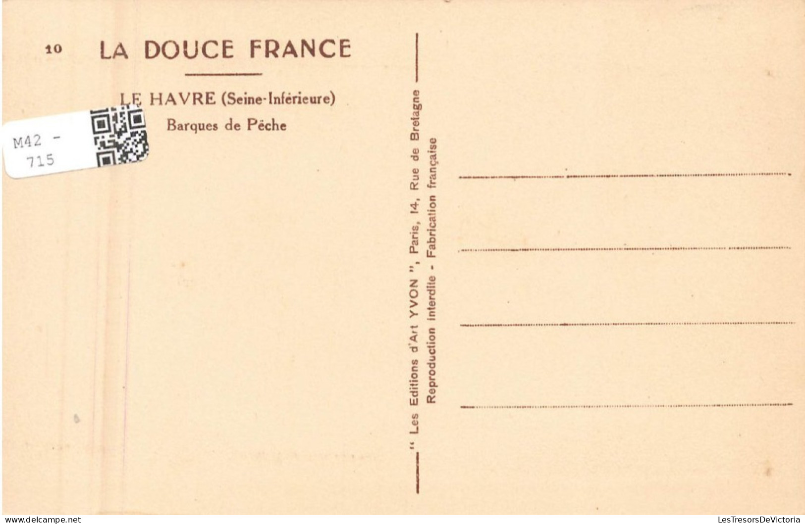 FRANCE - Le Havre (Seine Inférieure) - Barques De Pêche - Vue D'ensemble - Carte Postale Ancienne - Porto