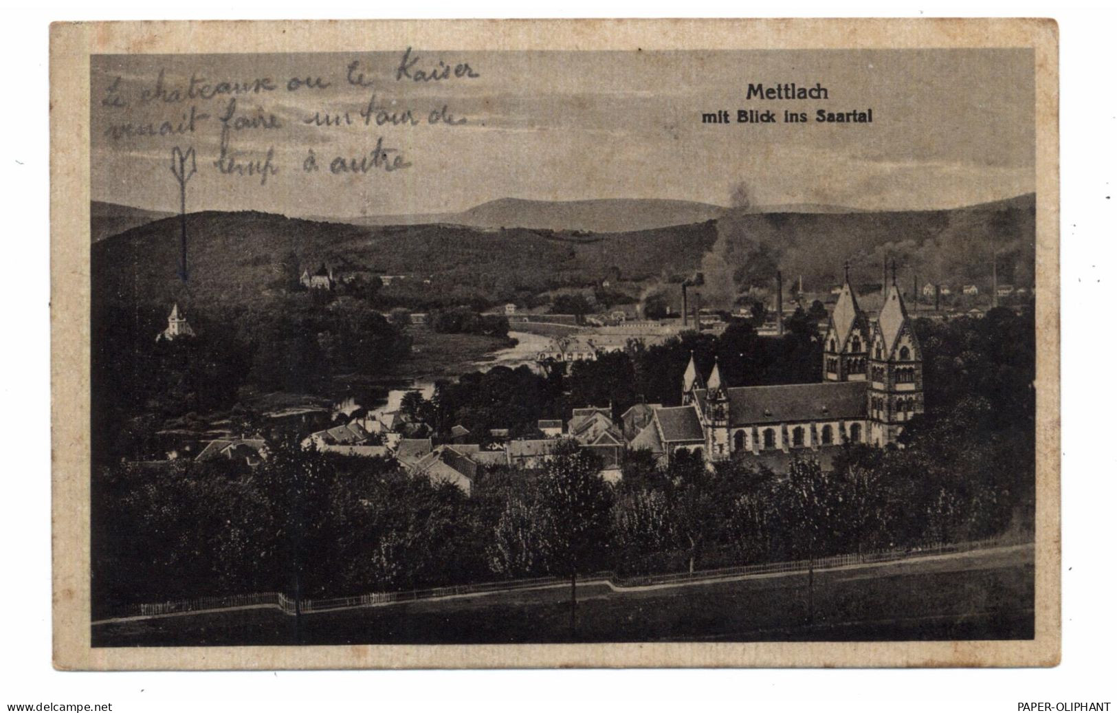 6642 METTLACH, Blick über Den Ort Auf Die Saar, 1919 - Kreis Merzig-Wadern