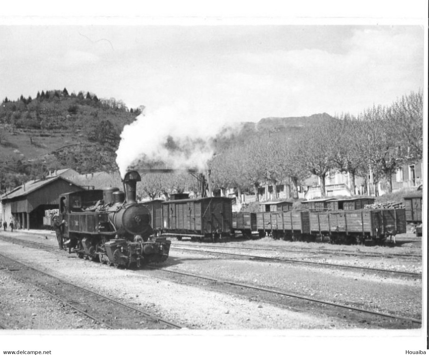 CPSM D'un Train à La Gare De Le Cheylard (07) - Le Cheylard