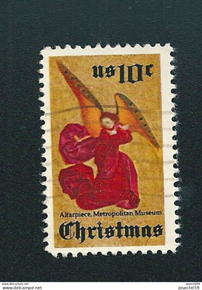 N° 1040 Christmas, "Altarpiece", Metropolitan Museum Noël, "L'Ange Gardien" Etats-Unis (1974) Oblitéré USA - Gebraucht