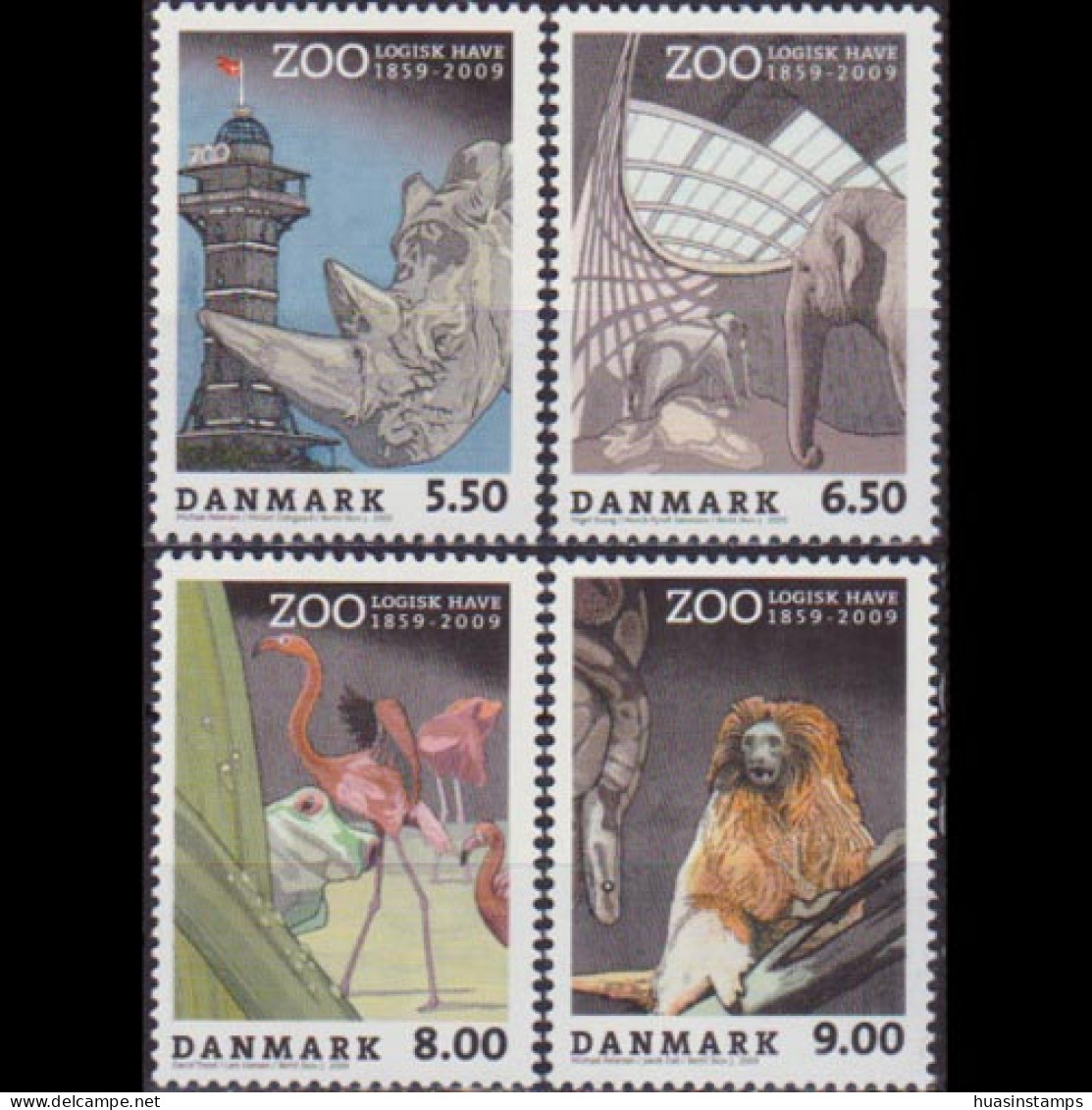 DENMARK 2009 - Scott# 1434-7 Copenhagen Zoo Set Of 4 MNH - Unused Stamps