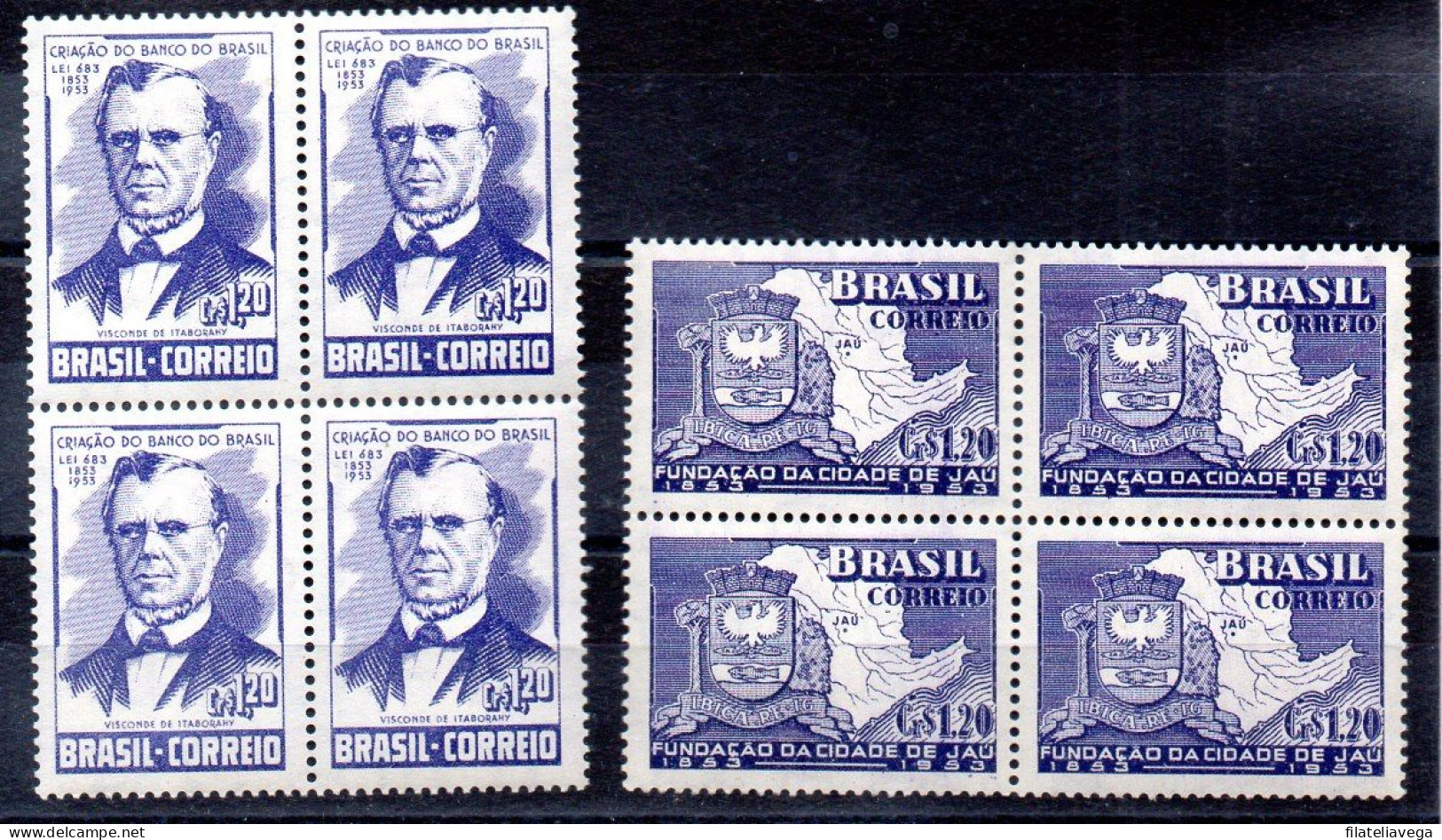 Brasil Bloques De Cuatro Nº Yvert 535 + 542 ** - Unused Stamps