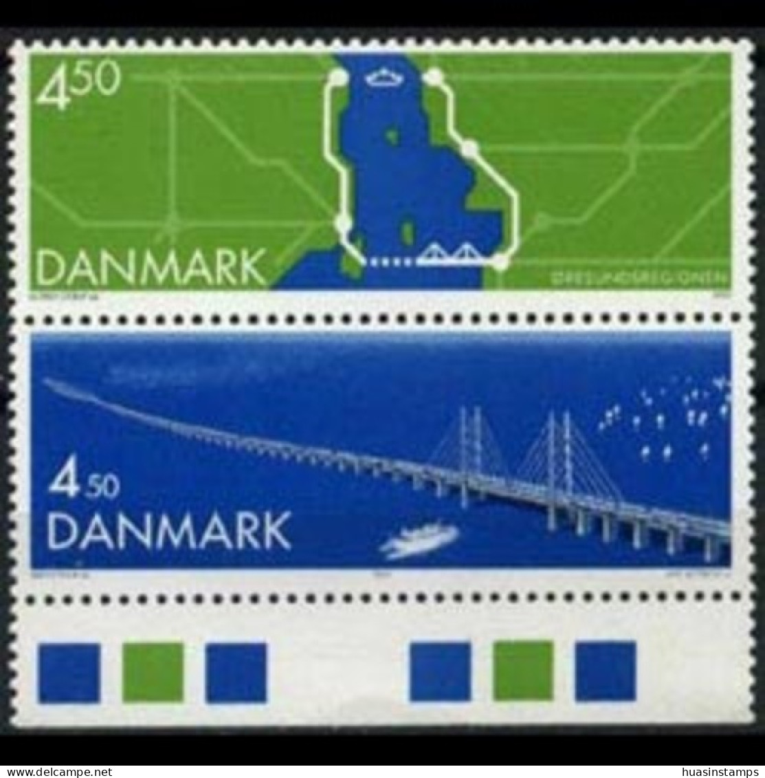 DENMARK 2000 - Scott# 1188a Oresund Bridge Set Of 2 MNH - Unused Stamps