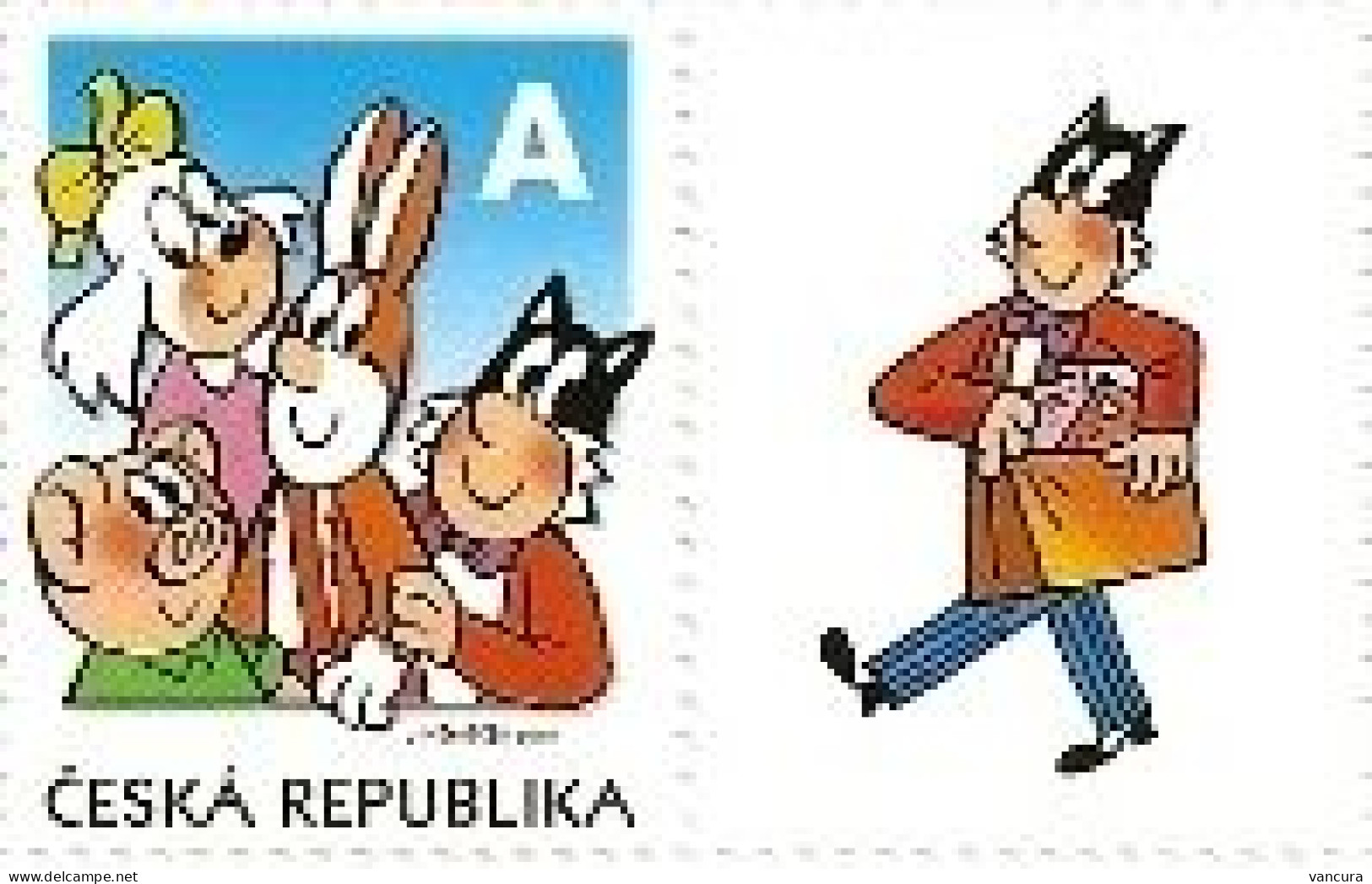 **641 Czech Republic Ctyrlistek (Four-leaf Clover) Cartoon 2010 Dog Cat Hare Pig - Fumetti