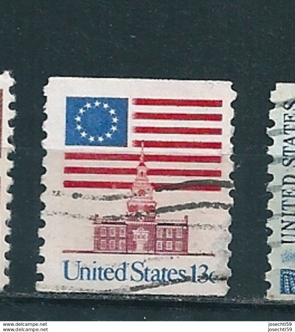 N°1076a Drapeau Américain   Etats-Unis 13c., Bleu, Rouge Et Carmin-brun 1975  Timbre USA - Gebruikt