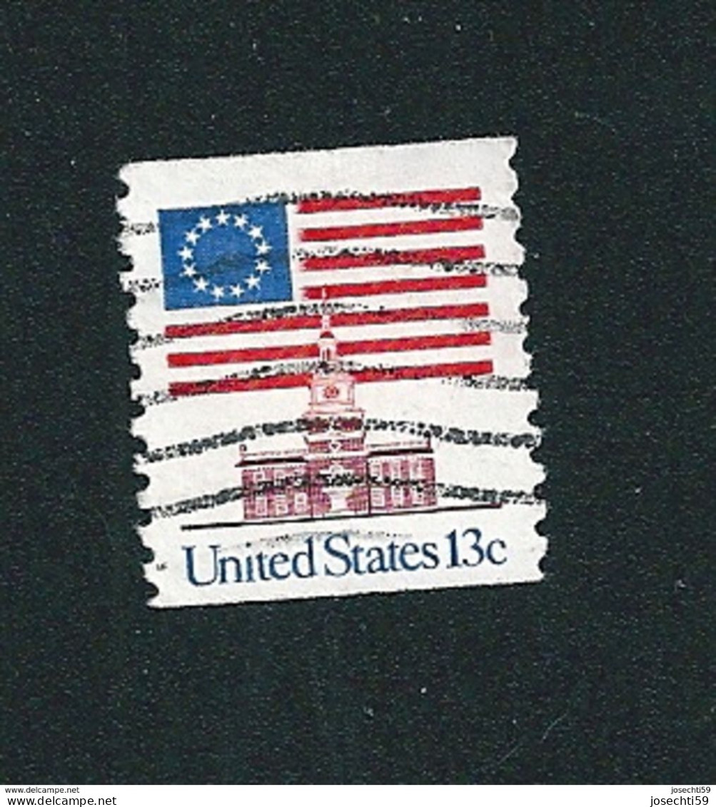 N°1076a Drapeau Américain   Etats-Unis 13c., Bleu, Rouge Et Carmin-brun 1975  Timbre USA - Gebruikt