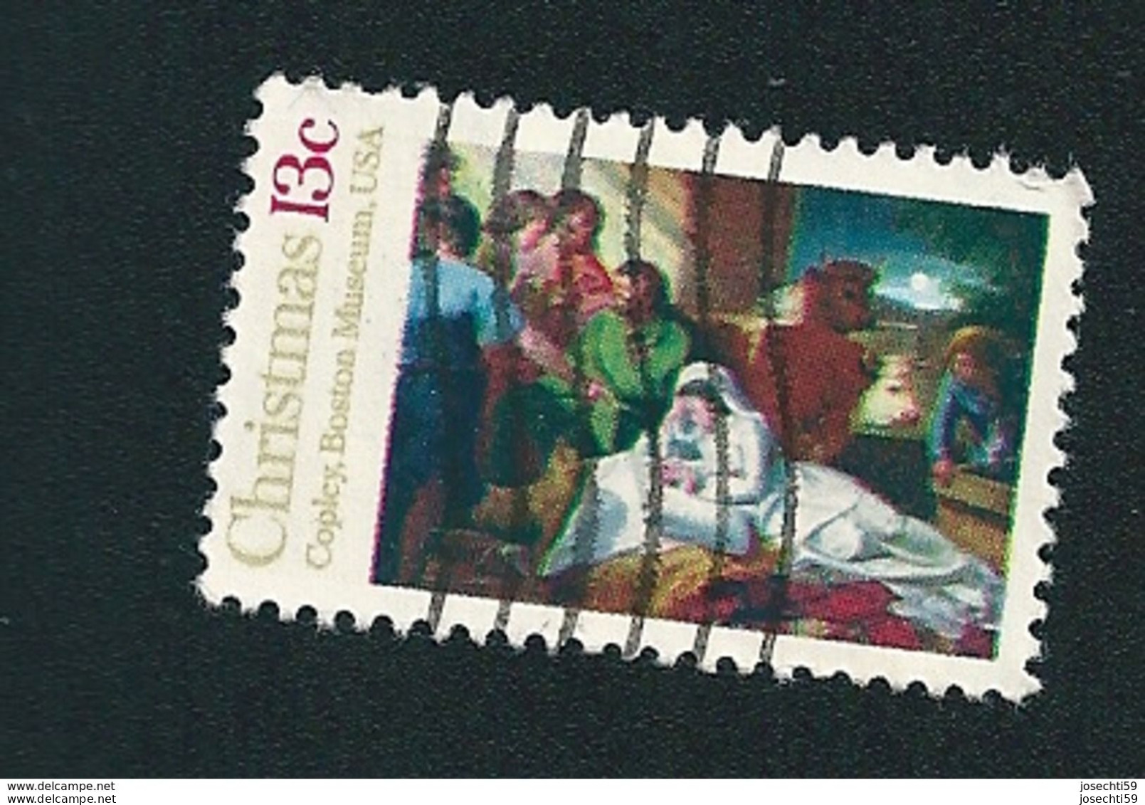 N° 1148 Christmas, Copley, Boston Museum Noël, "Nativité", Par John Singleton Copley 177 Etats-Unis (1976) Oblitéré  USA - Gebraucht