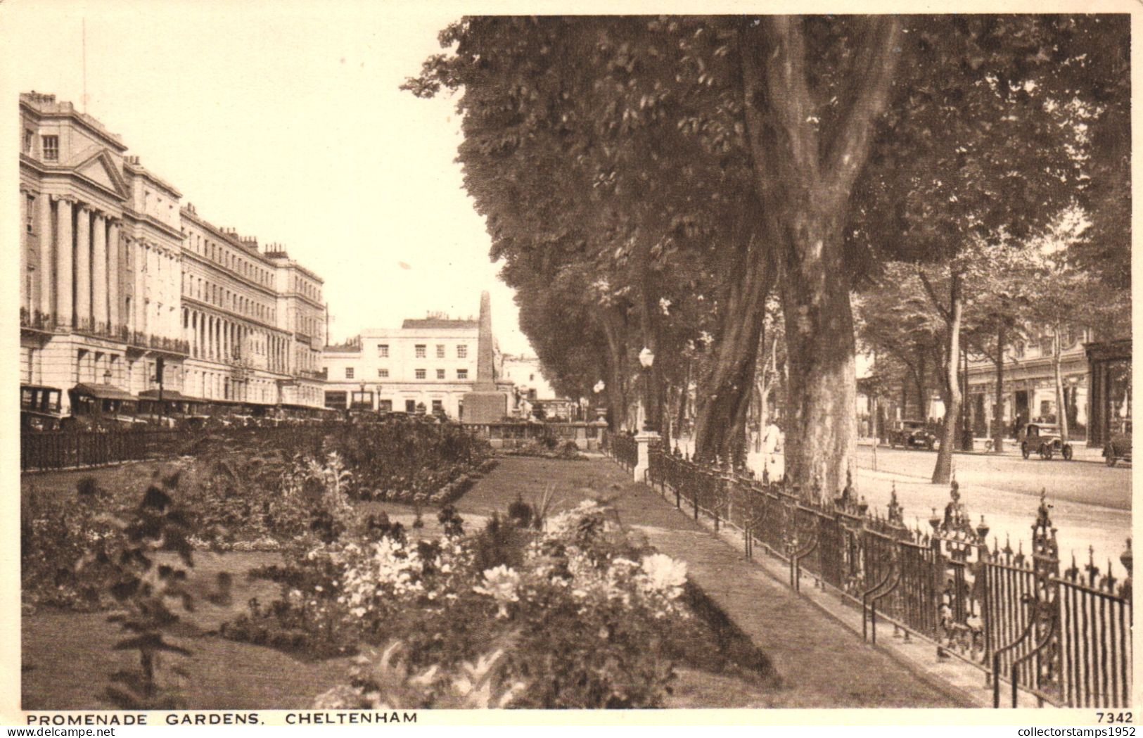 CHELTENHAM, GLOUCESTERSHIRE, ARCHITECTURE, GARDENS, CARS, MONUMENT, ENGLAND, UNITED KINGDOM, POSTCARD - Cheltenham