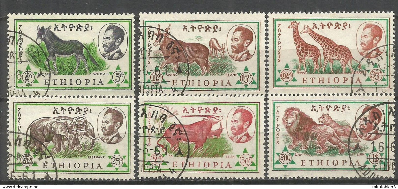 ETIOPIA YVERT NUM. 371/376 SERIE COMPLETA USADA - Etiopia