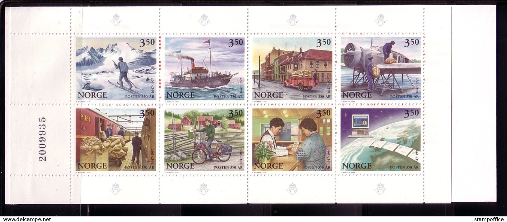 NORWEGEN MH 28 POSTFRISCH(MINT) 350 JAHRE NORWEGISCHE POST(II) FLUGZEUG AUTO SCHIFF - Postzegelboekjes
