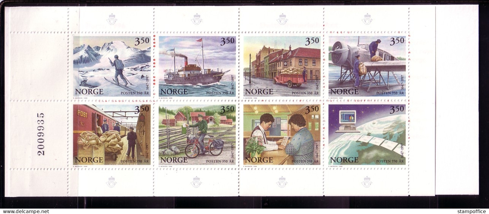 NORWEGEN MH 28 POSTFRISCH(MINT) 350 JAHRE NORWEGISCHE POST(II) FLUGZEUG AUTO SCHIFF - Carnets