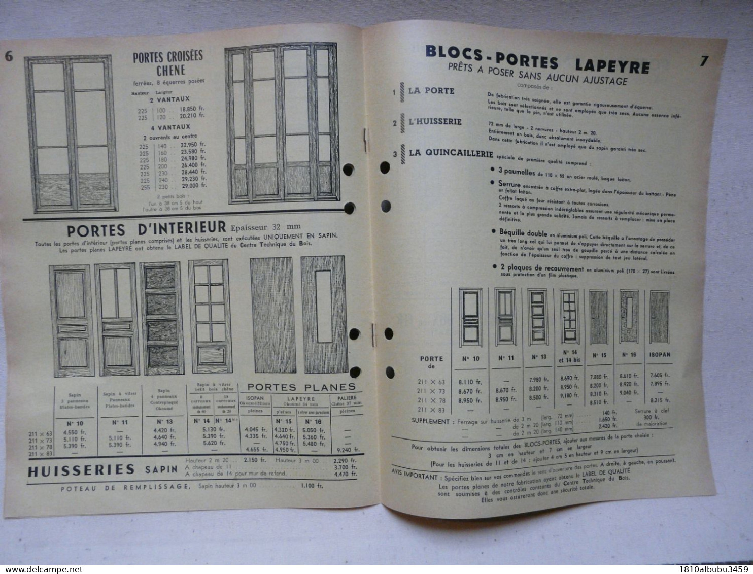 CATALOGUE - LAPEYRE & Cie 1959 - Bricolage / Technique