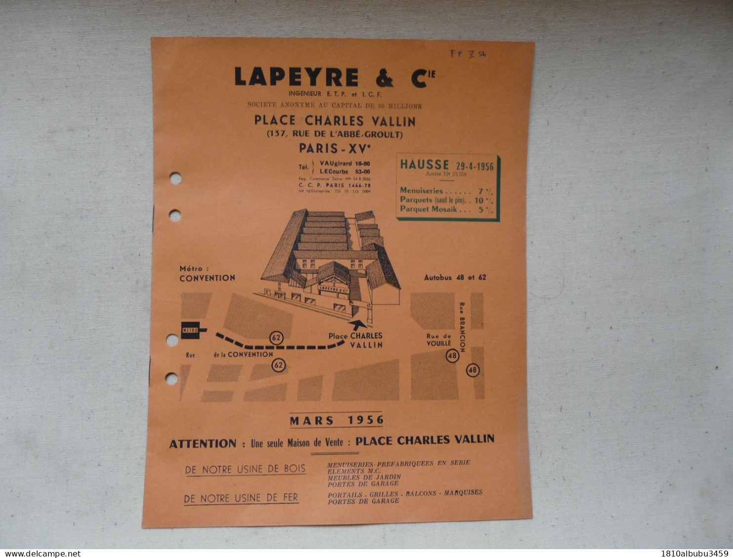 CATALOGUE - LAPEYRE & Cie 1956 - Bricolage / Technique