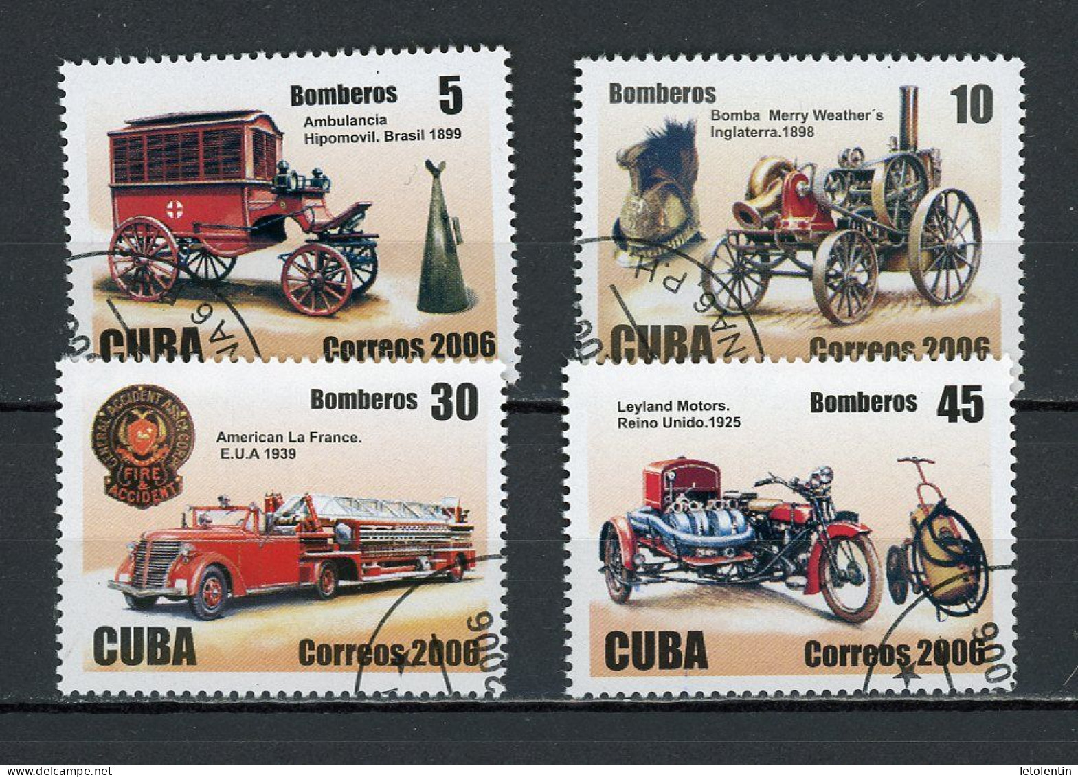 CUBA -  AUTOMOBILES  N°Yt 4393+4394+4396+4397 Obli. - Gebraucht