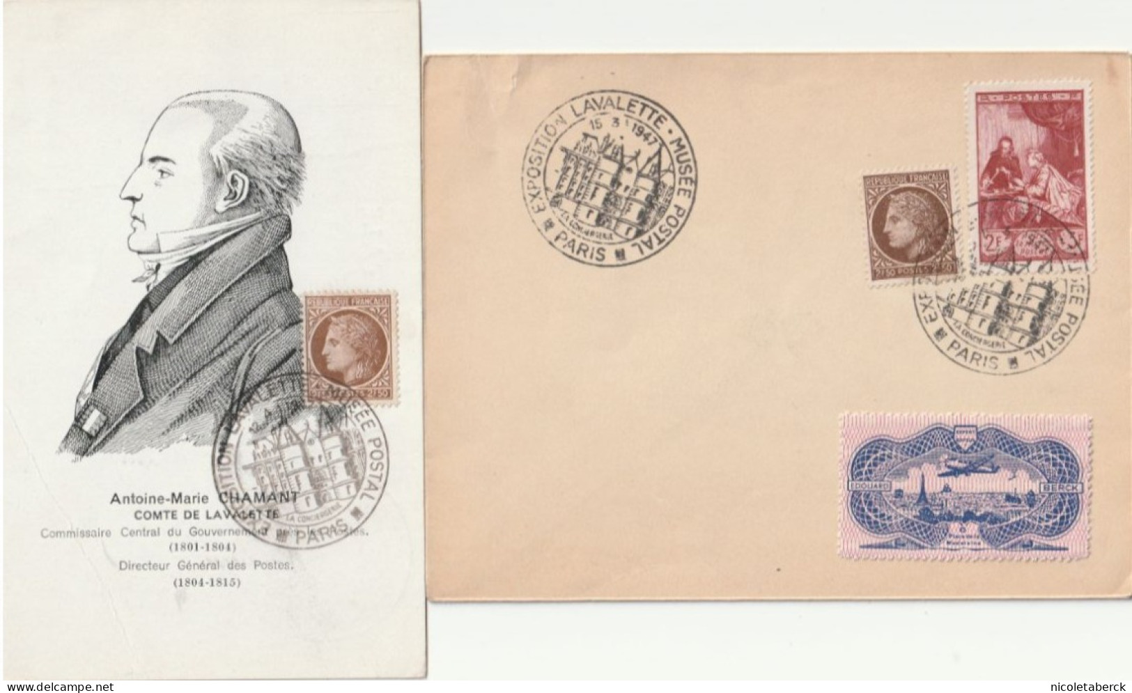 Cérès De Mazelin N° 681, Lettre Et Carte (pliée) Oblitéré Exposition La Valette Avec N° 969) 15/3/47. Collection BERCK. - 1945-47 Cérès De Mazelin