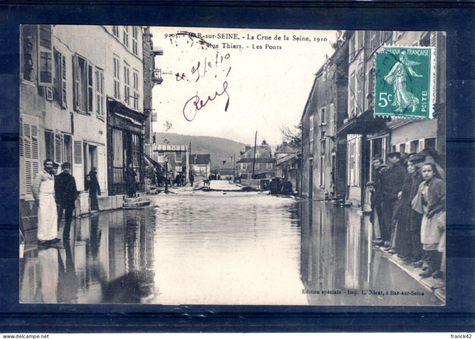 10. Bar Sur Seine. La Crue De La Seine 1910. Rue Thiers. Les Ponts - Bar-sur-Seine