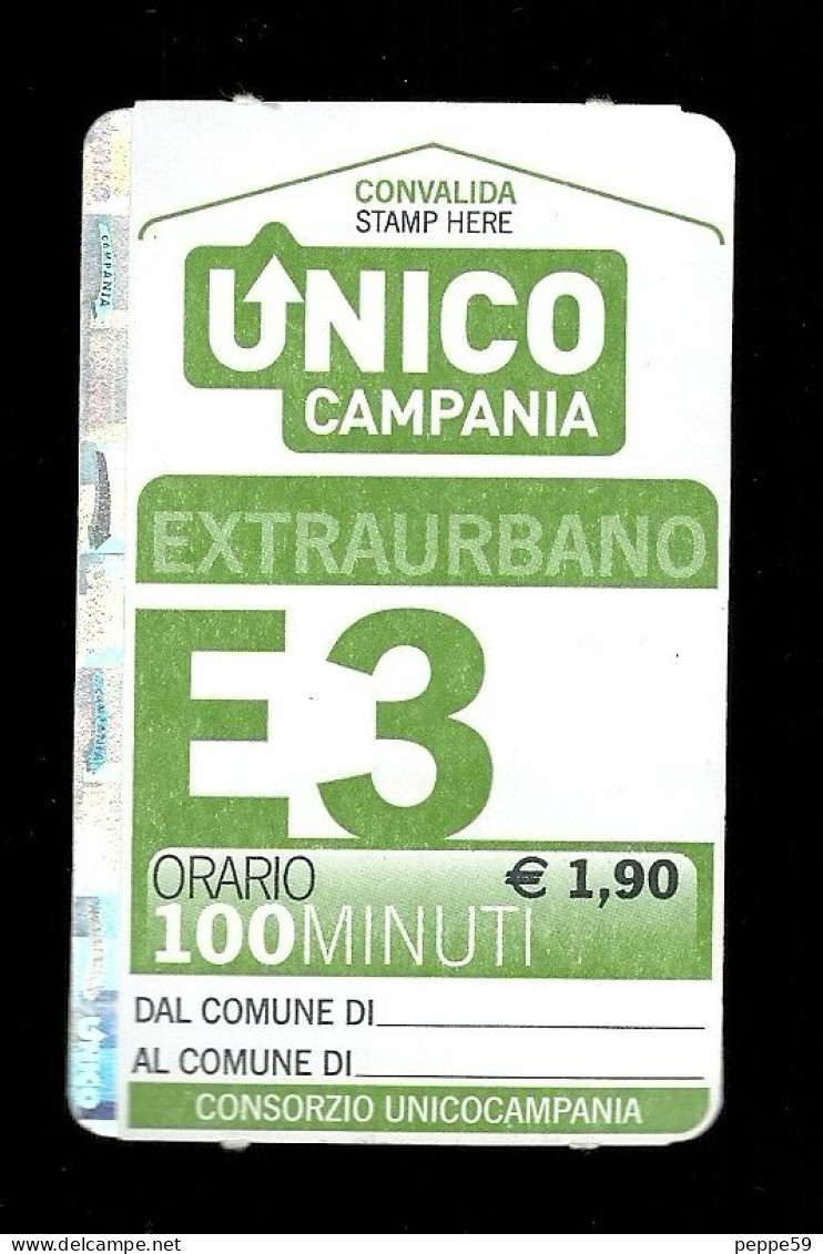 Biglietto Autobus Italia - Unico Campania - E.3 Extraurbano 100 Min. Euro 1.90 Tipo 2 - Europe