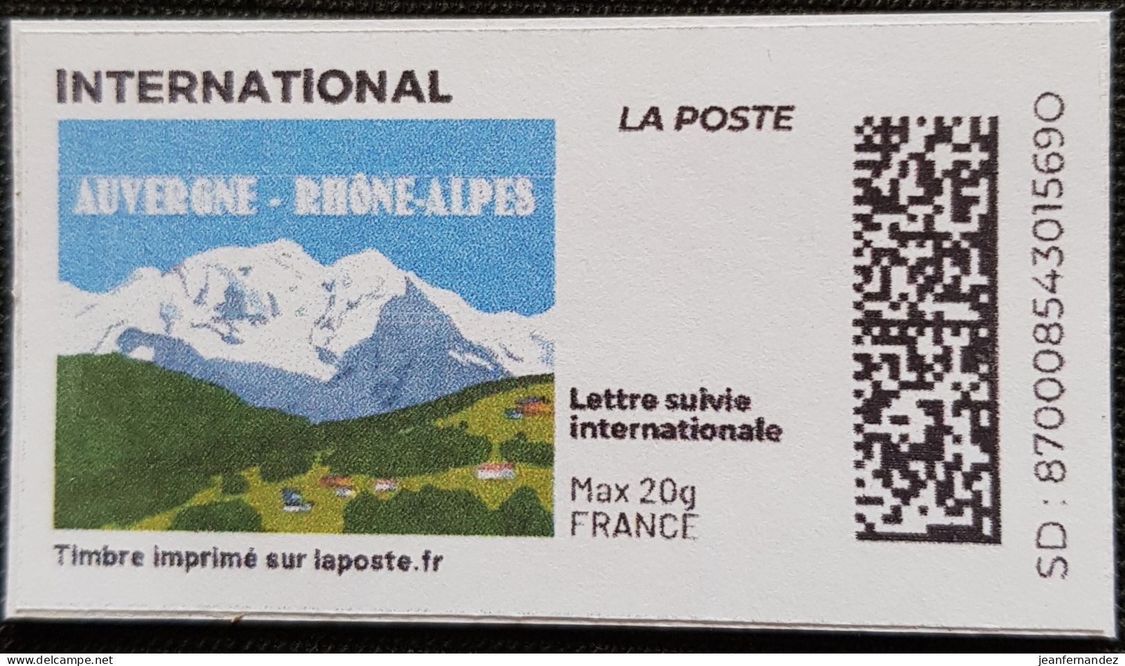 France > Personnalisés Région Auvergne Rhône-Alpes - Printable Stamps (Montimbrenligne)